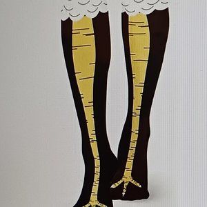 NWT NEW Animal Socks Chicken Feet Funny Halloween Black Yellow White NIP